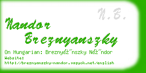 nandor breznyanszky business card